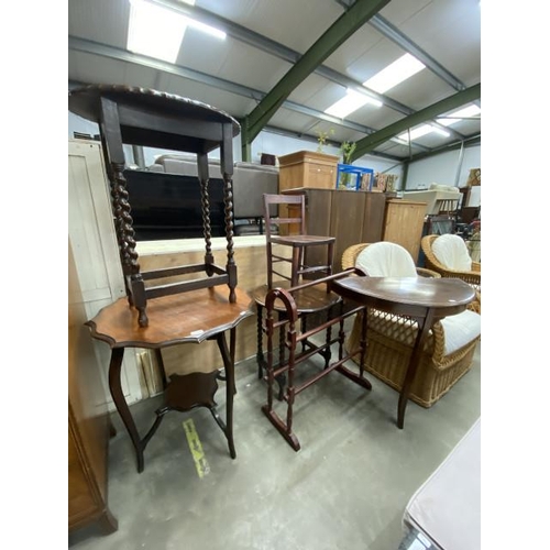 163 - Assorted furniture including Victorian mahogany centre table 70H 69cm diameter, oak occasional table... 