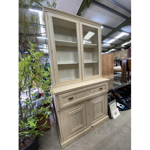 182 - French painted bookcase on cupboard 226H 122W 47D