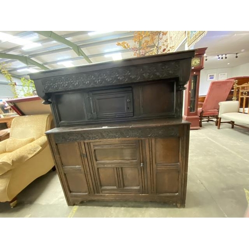 38 - 18th century oak court cupboard 128H 117W 51D