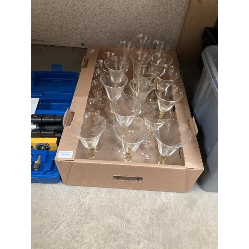 488 - Box of contemporary wine stemmed glasses of various sizes