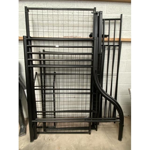 5 - Black metal cabin bed frame with bolts (Top is 3ft wide bottom is 4'6