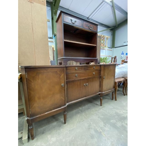 50 - Strongbow Furniture mahogany sideboard 87H 175W 48D and a mahogany 2 drawer bookcase 77H 76W 29D