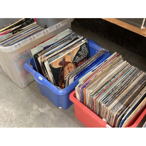 509 - 3 plastic boxes of LPs including Art Garfunkel, Jellybean, The spinners, The Shadows etc