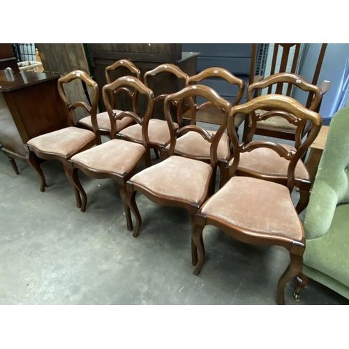 51 - 8 antique mahogany dining chairs 50W