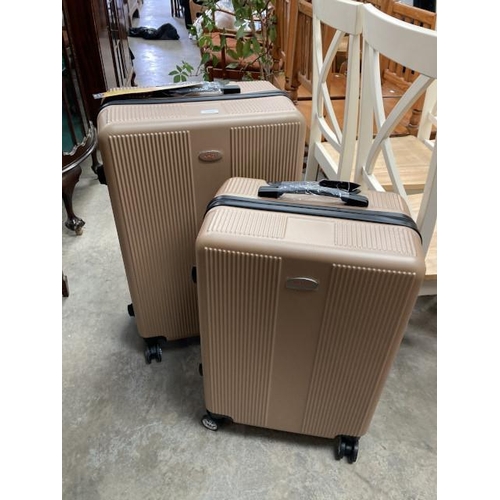 520 - 2 graduated AHOY suitcases in champagne (new)