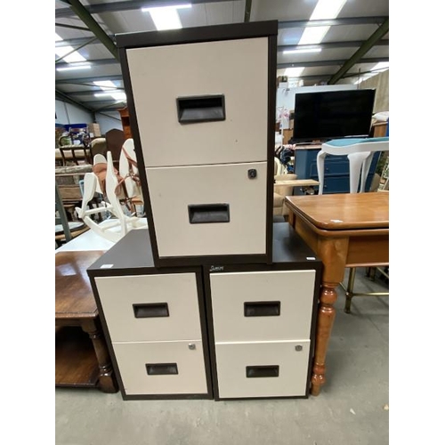 69 - 3 Silverline 2 drawer metal filing cabinets (no keys) 66H 40W 40D