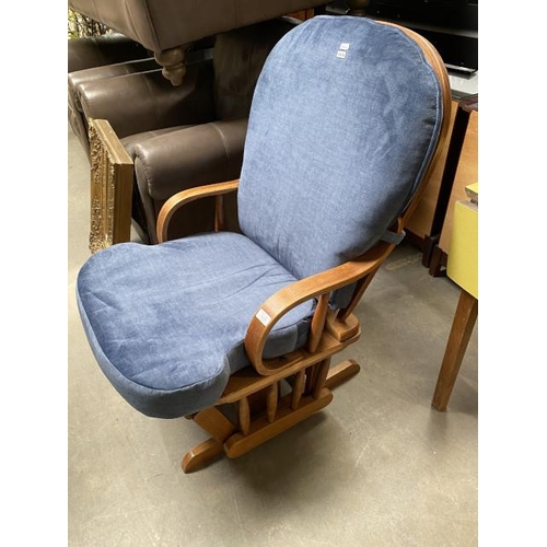 76 - Oak framed nursing rocking chair 60W