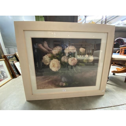 97 - Framed still life print by D Harkins 82 x 98cm