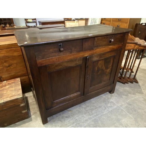 99 - Early 19th century French oak sideboard 95H 120W 55D