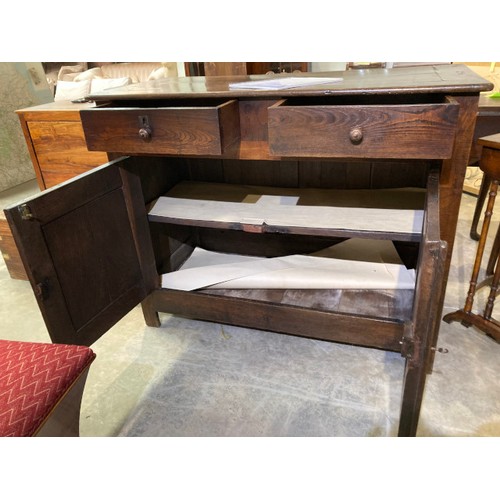 99 - Early 19th century French oak sideboard 95H 120W 55D