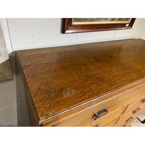 106 - Edwardian oak multi drawer chest 123H 131W 49D