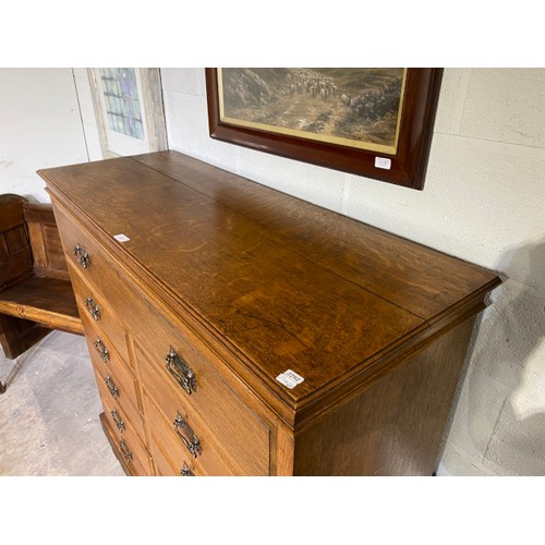 106 - Edwardian oak multi drawer chest 123H 131W 49D