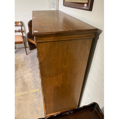 106 - Edwardian oak multi drawer chest 123H 131W 49D