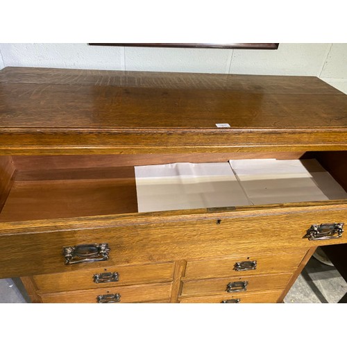 106 - Edwardian oak multi drawer chest 123H 131W 49D