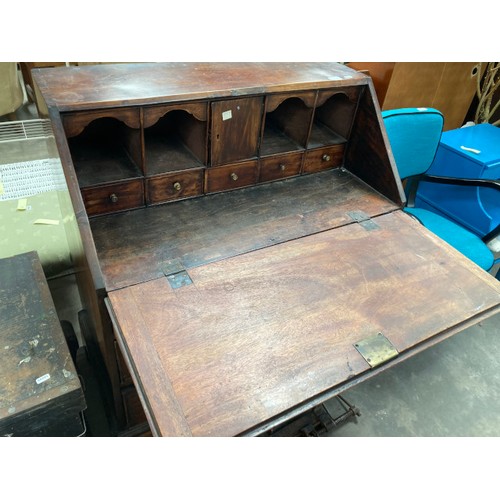 119 - Georgian mahogany bureau 101H 86W 53D