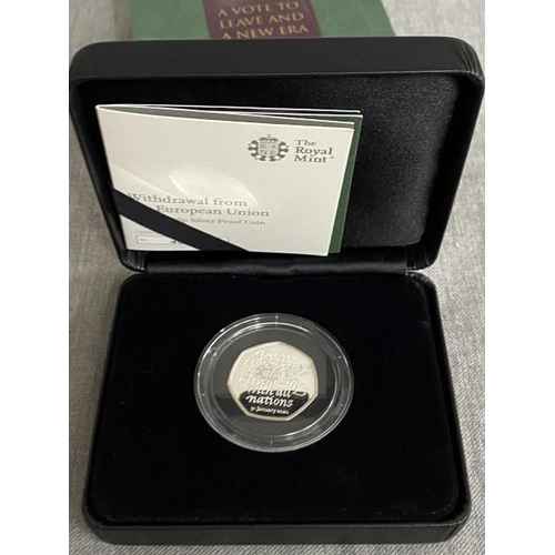 382 - “The Royal Mint” Withdrawal from The European Union, 2020 UK 50p Silver Proof Coin 
Denomination: 50... 