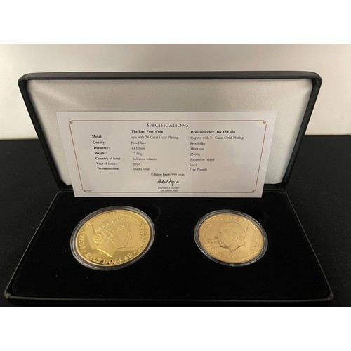 357 - “Jubilee Mint” The Remembrance Day 24-Carat Gold-Plated Coin Pair.
“The Last Post” Coin
Metal: Iron ... 