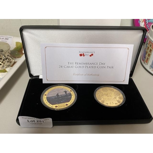 357 - “Jubilee Mint” The Remembrance Day 24-Carat Gold-Plated Coin Pair.
“The Last Post” Coin
Metal: Iron ... 