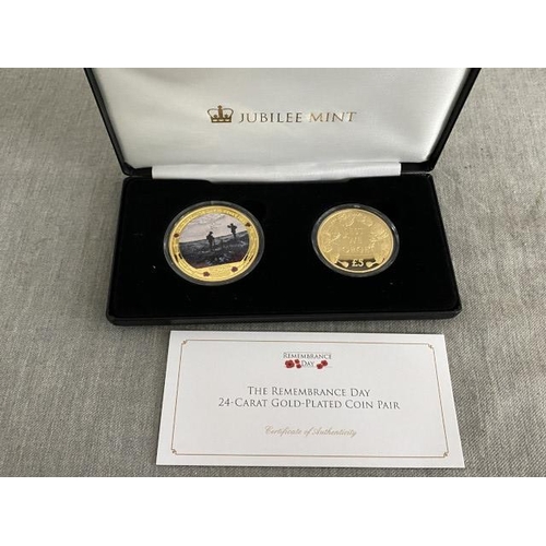 357 - “Jubilee Mint” The Remembrance Day 24-Carat Gold-Plated Coin Pair.
“The Last Post” Coin
Metal: Iron ... 