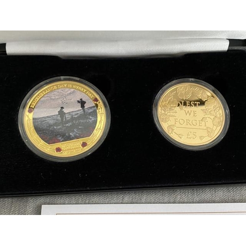 357 - “Jubilee Mint” The Remembrance Day 24-Carat Gold-Plated Coin Pair.
“The Last Post” Coin
Metal: Iron ... 