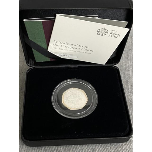 385 - “The Royal Mint” Withdrawal From The European Union 2020 UK 50p Silver Proof Coin
Denomination: 50p
... 