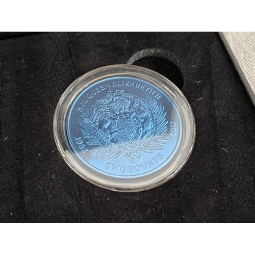 387 - The Sapphire Jubilee 1952-2017 Blue Titanium Coin 
Country of Issue: British Indian Ocean Territory ... 