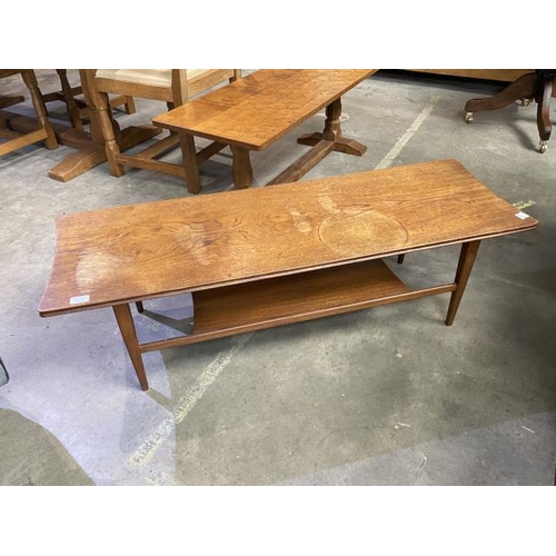 114 - Mid century teak coffee table 35H 121W 41D