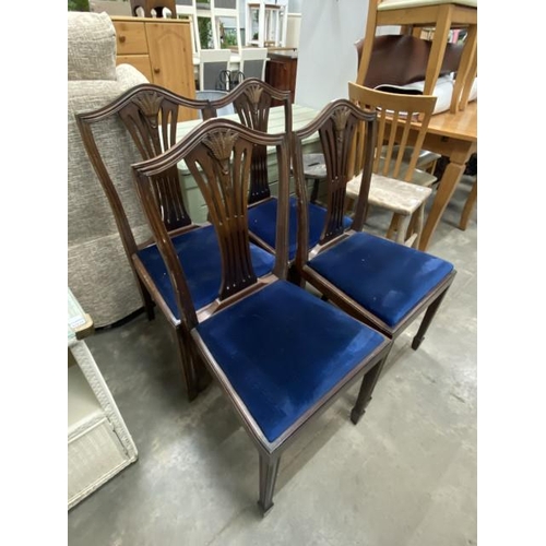 123 - 4 mahogany wheat sheaf dining chairs 46W