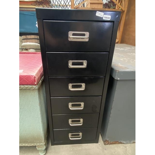 129 - Metal 6 drawer filing chest 68H 28W 41D