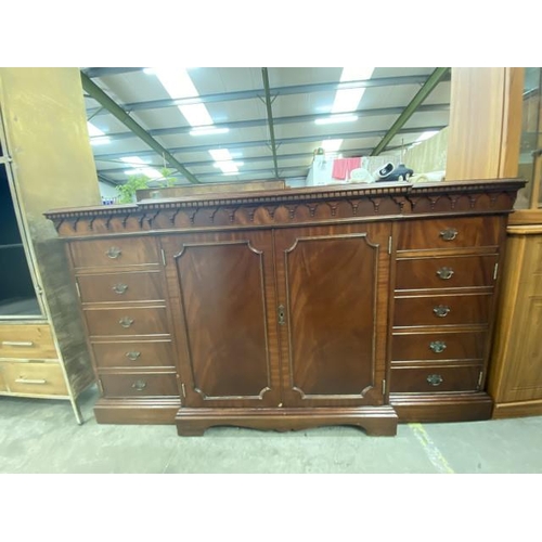 145 - Chippendale style mahogany breakfront sideboard 94H 157W 40D