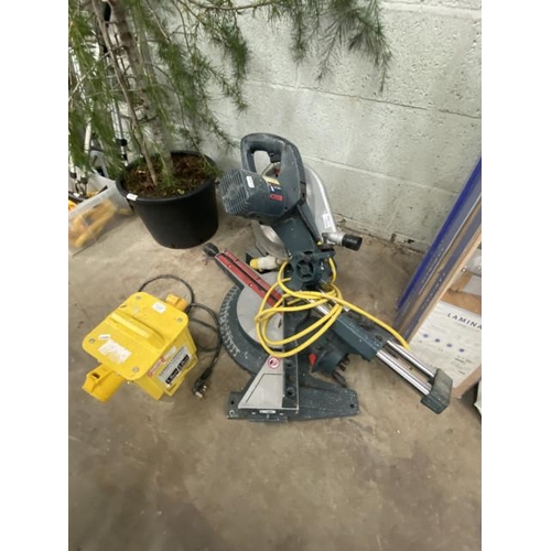 164 - Bosch GCM 10 S Proffesional mitre saw (240V) with Carroll & Meynell isolating transformer