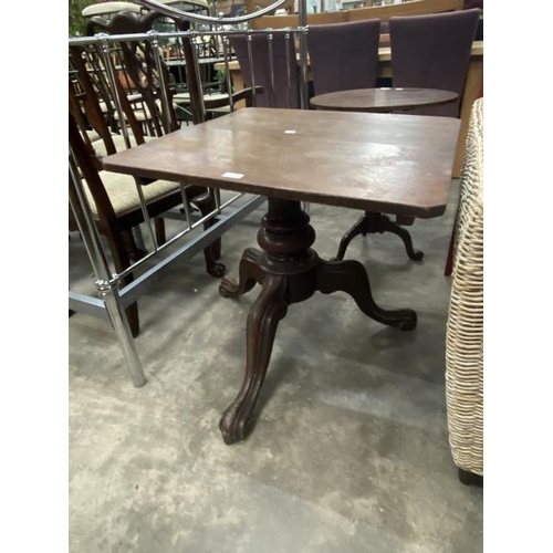 179 - Antique mahogany pedestal table 68H 70W 70D