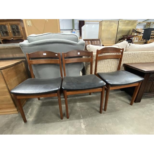 191 - 3 mid century teak Boltinge Mobelfabrik dining chairs (Danish) 49W