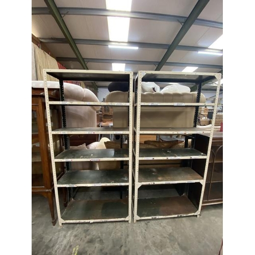 211 - 2 metal workshop/garage shelving units 178H 87W 29D