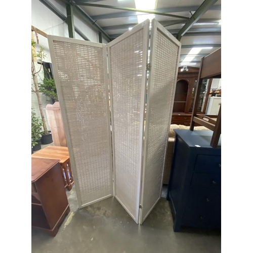 27 - Rattan effect 3 fold dressing screen (each panel 180H 45W)