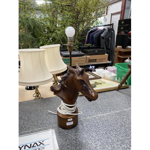 290 - Retro resin equine based table lamp 64H