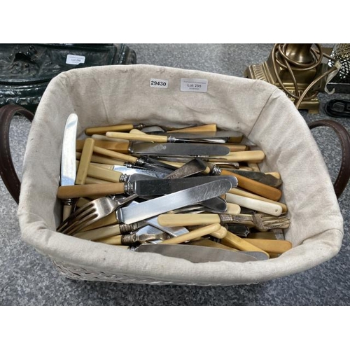 295 - Basket of mixed cutlery