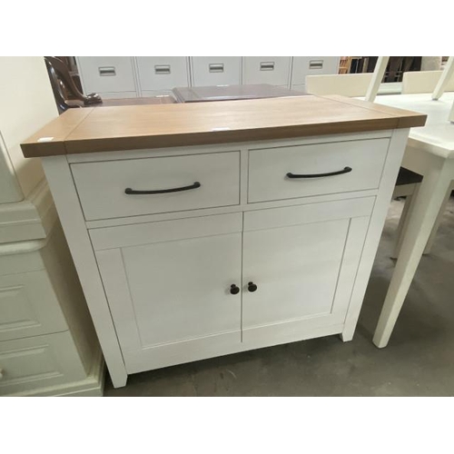 32 - Ivory white 2 door/2 drawer sideboard 83H 91W 44D