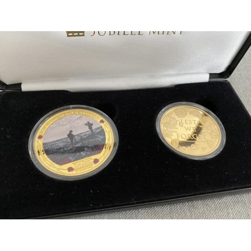 357 - “Jubilee Mint” The Remembrance Day 24-Carat Gold-Plated Coin Pair.
“The Last Post” Coin
Metal: Iron ... 