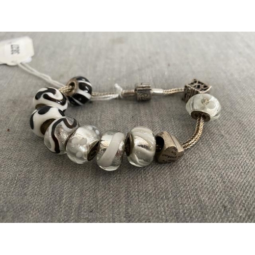 365 - Rhona Sutton 925 silver Pandora style charm bracelet