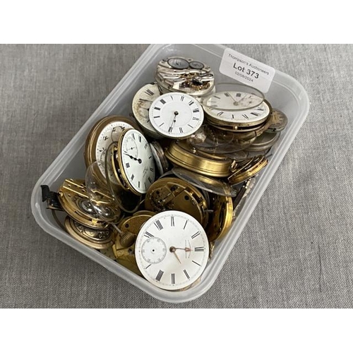 373 - Tub of antique watch movements (sold as seen)