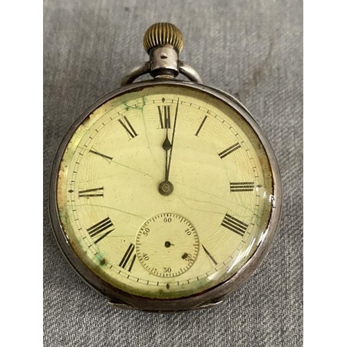 393 - 935 silver pocket watch (inscribed 12th Feb 1906 to inside)