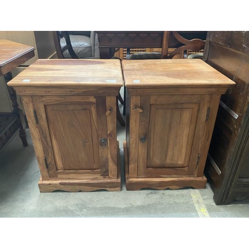 41 - 2 Sheesham wood bedside cabinets 61H 45W 41D