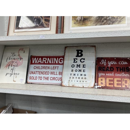 414 - 4 metal signs