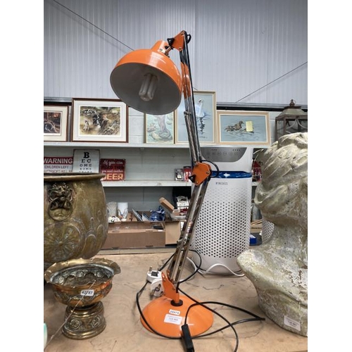 466 - Orange angle poise desk lamp