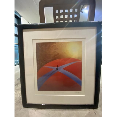 48 - Black framed Limited Edition print 'A Cross Roads' by Mackenzie Thorpe 10/18 (signed to rear) 68 x 7... 