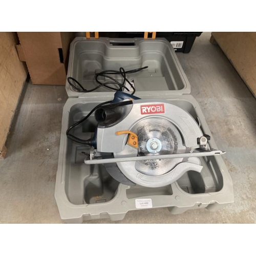 488 - Cased Ryobi EWS 1266 circular saw