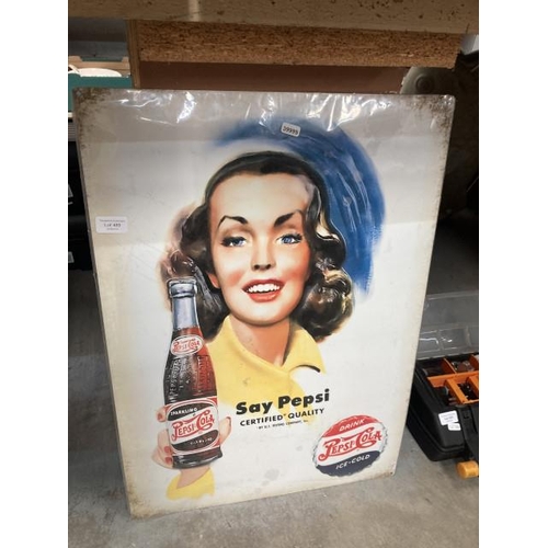 489 - Reproduction metal 'Pepsi-Cola' sign, NEW 50x70cm