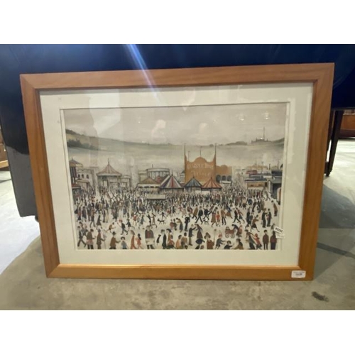 69 - Pine framed L.S. Lowry print ‘Good Friday, Daisy Nook’  56 x 77cm