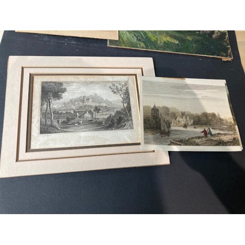 188 - Assorted unframed prints/etchings including 19th century French Fashion prints, 19th century British... 